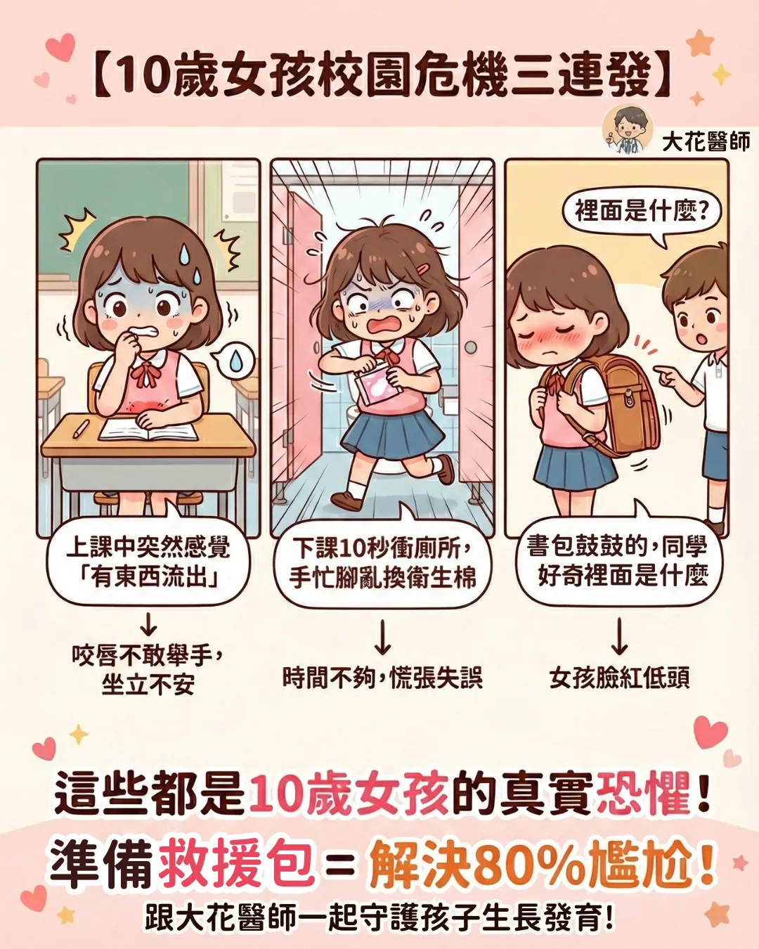 10歲女孩校園危機三連發